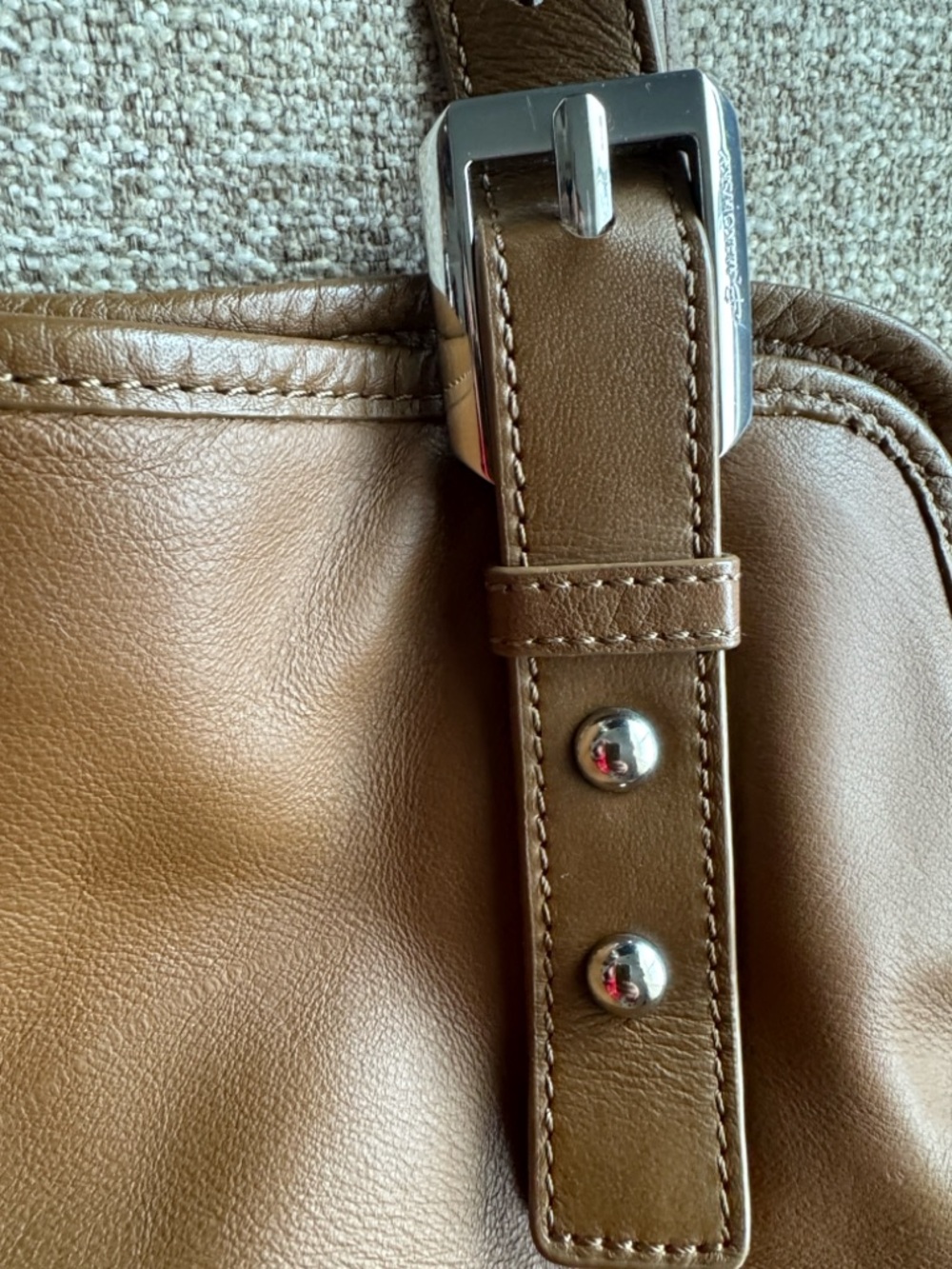 b. makowsky Tan Leather Handbag with Silver Accents - Picture 8 of 12